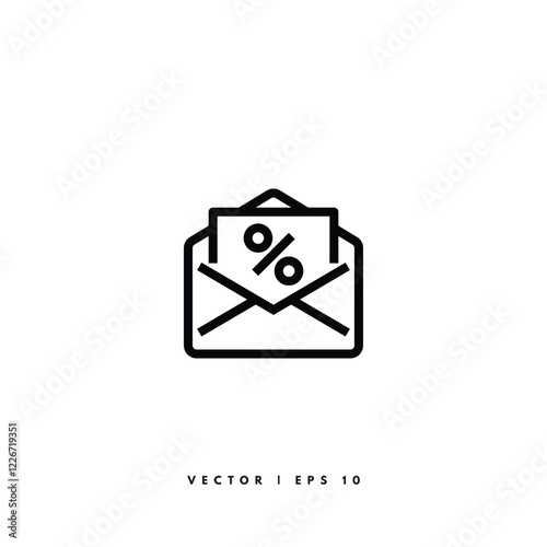 Discount Email Icon. Editable Stroke