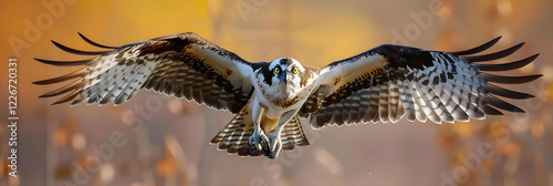 Harmony in Motion: Majestic Osprey Bird Caught in Mid-Flight photo