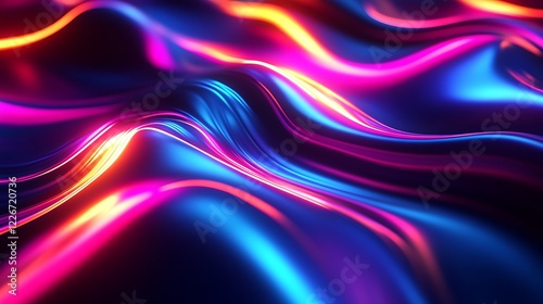 Abstract neon background with glowing wave