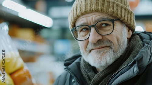 Gruff Old Man Selling Produce