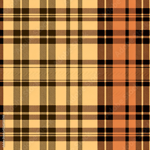 Beige, Brown, and Black Plaid Fabric Texture pattern ,seamless pattern ,textile design photo