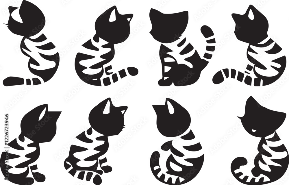 Set kittenes. Hand drawn vector illustration Set kittenes. Hand drawn vector illustration