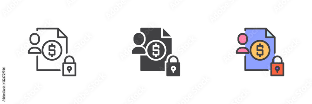 Secure Finance Profile different style icon set Secure Finance Profile different style icon set