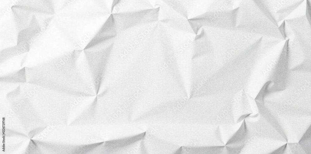 Obraz premium Crumpled white poster, uneven surface Intense creases and shadows , vintage, paper texture