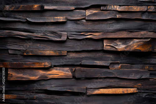 Dark Textured Wooden Wall Panel Background