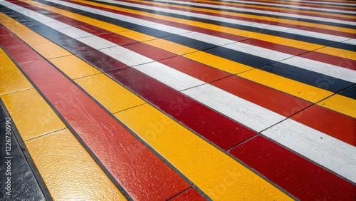 Colorful Pedestrian Crossing Pattern on a City Street