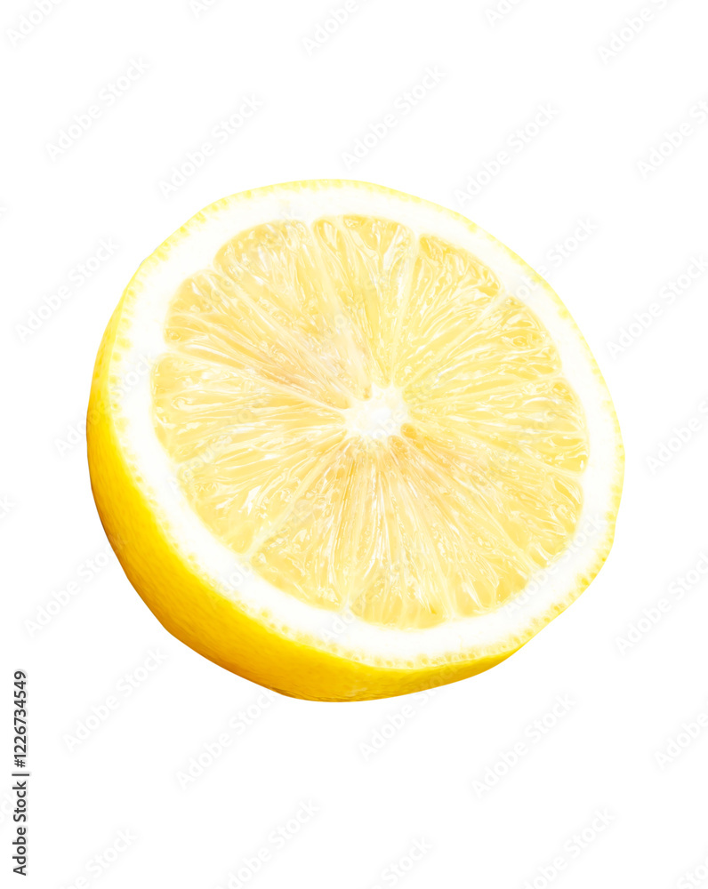 Yellow lemon half isolated with clipping path in png file format Yellow lemon half isolated with clipping path in png file format