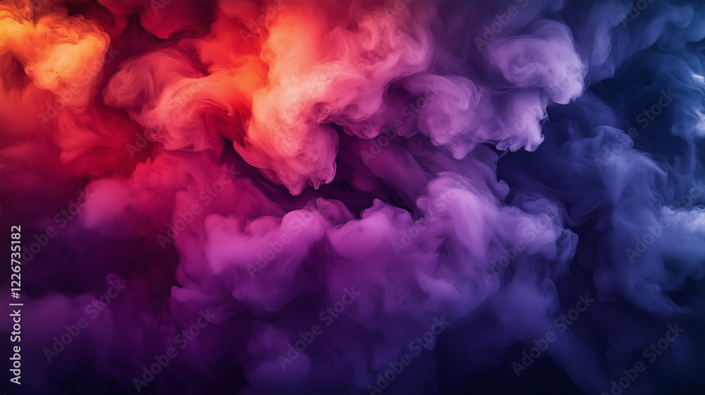 Fototapeta premium A photo of purple and red-toned smoke. It is likely to be a background or art asset.