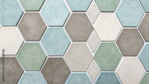 Hexagonal Tiles in Soft Pastel Shades Showcase Design Options