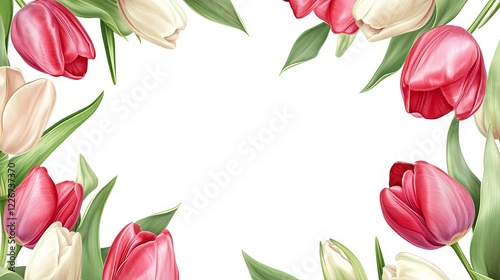 Wallpaper Mural Elegant Tulip Frame with Vibrant Blooms Torontodigital.ca