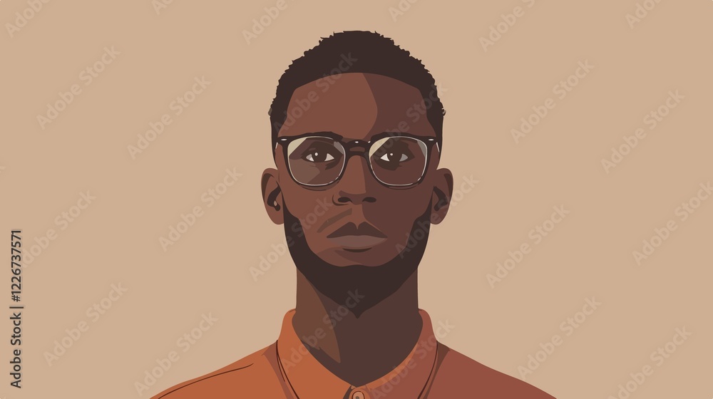 Fototapeta premium Professional Man Wearing Eyeglasses Flat Vector Character Animation