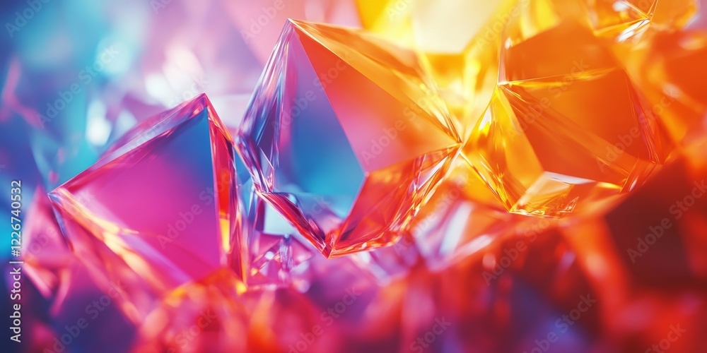 Abstract colorful prisms, dynamic design, 3d render, Generative AI Abstract colorful prisms, dynamic design, 3d render, Generative AI