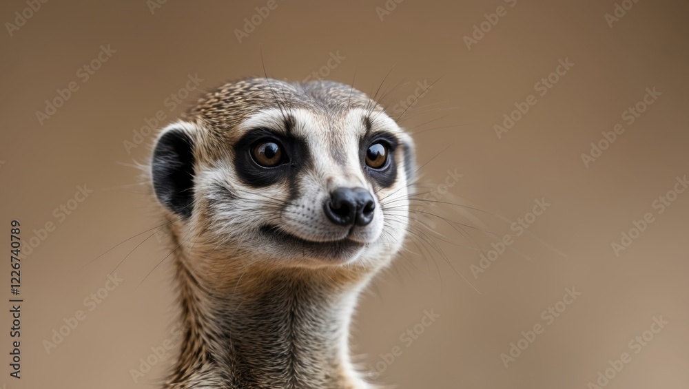 Close up of face of cute Meerkat on blurry background Close up of face of cute Meerkat on blurry background