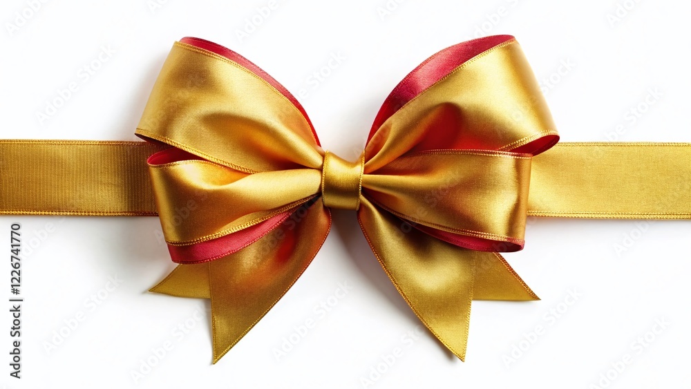 Elegant Ribbon and Bow, Isolated on White, AI Photography, Conceptual Elegant Ribbon and Bow, Isolated on White, AI Photography, Conceptual