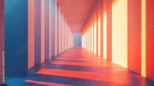 Abstract minimalist prisms, layered design, 3d render, Generative AI
