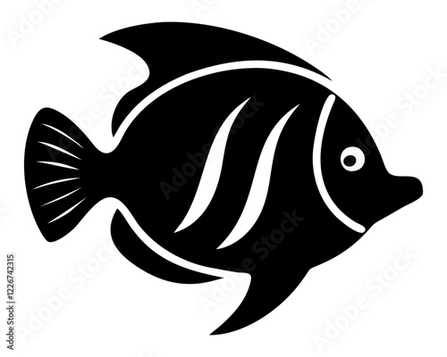 angelfish silhouette vector illustration on white backgroend
