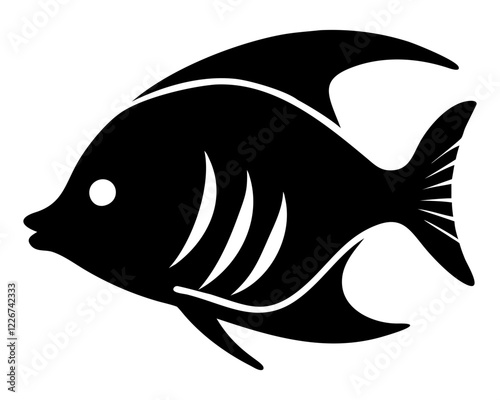 angelfish silhouette vector illustration on white backgroend
