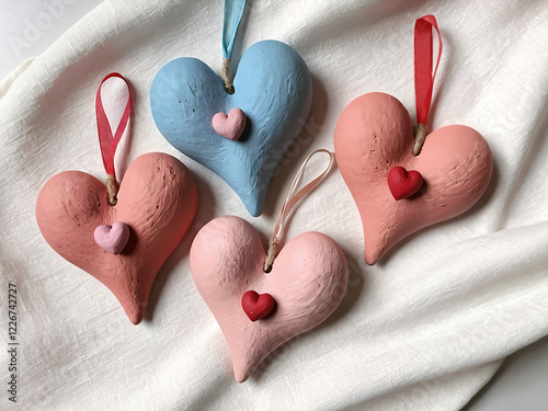  Charming pastel heart ornaments perfect for Valentine's Day celebration photo