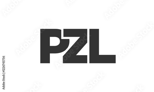 PZL logo design template with strong and modern bold text. Initial based vector logotype featuring simple and minimal typography. Trendy company identity. photo