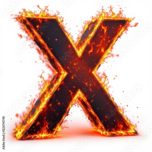 Fiery Roman Numeral Ten: Inferno X