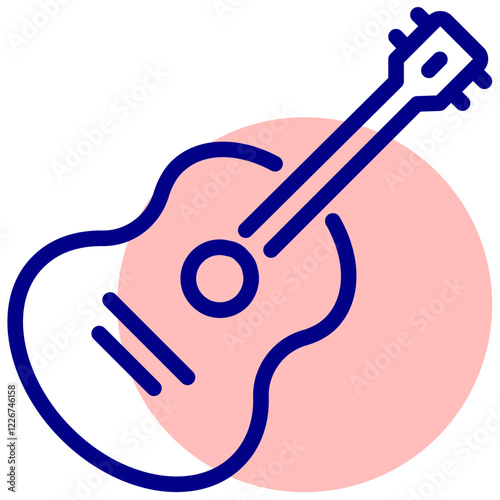 guitar vector mixed outline icon