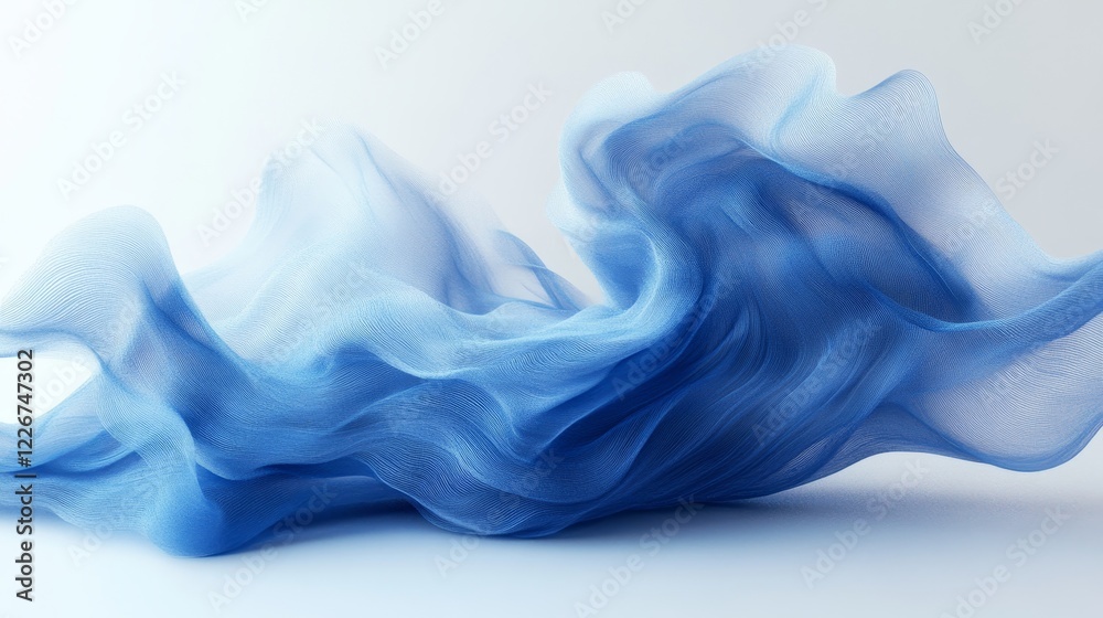 Abstract blue waves, fluid design, 3d render, Generative AI Abstract blue waves, fluid design, 3d render, Generative AI
