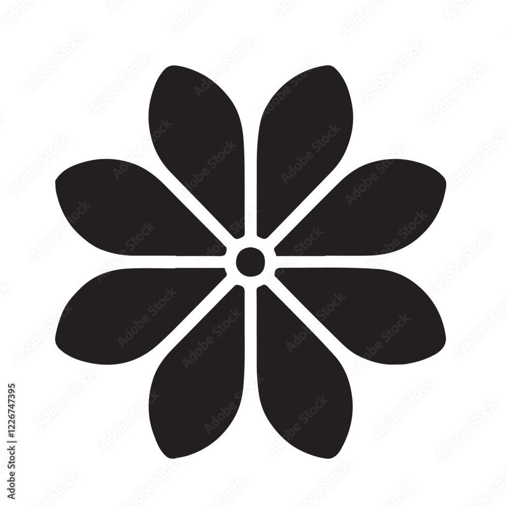 Simple Black Flower Icon Graphic Design Element Simple Black Flower Icon Graphic Design Element