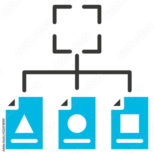 Classification Glyph Blue Grey Icon