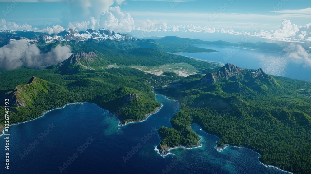 Aerial View of Lush Tropical Island Aerial View of Lush Tropical Island