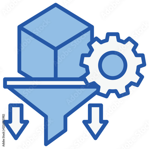 Feature Extraction Blue White Icon