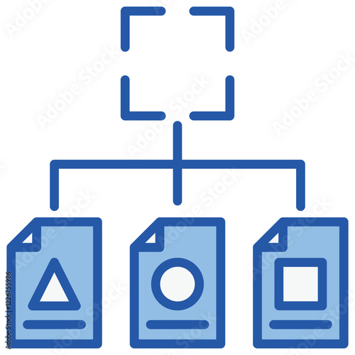 Classification Blue White Icon
