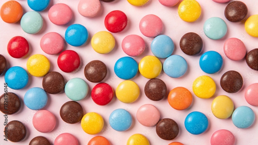 Obraz premium Colorful Round Candies and Chocolate Sweets