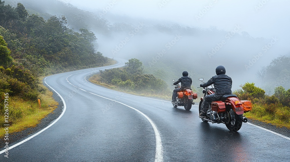 Foggy Mountain Road Motorcycle Ride Foggy Mountain Road Motorcycle Ride