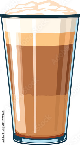 Creamy coffee delight, a refreshing latte in a tall glass