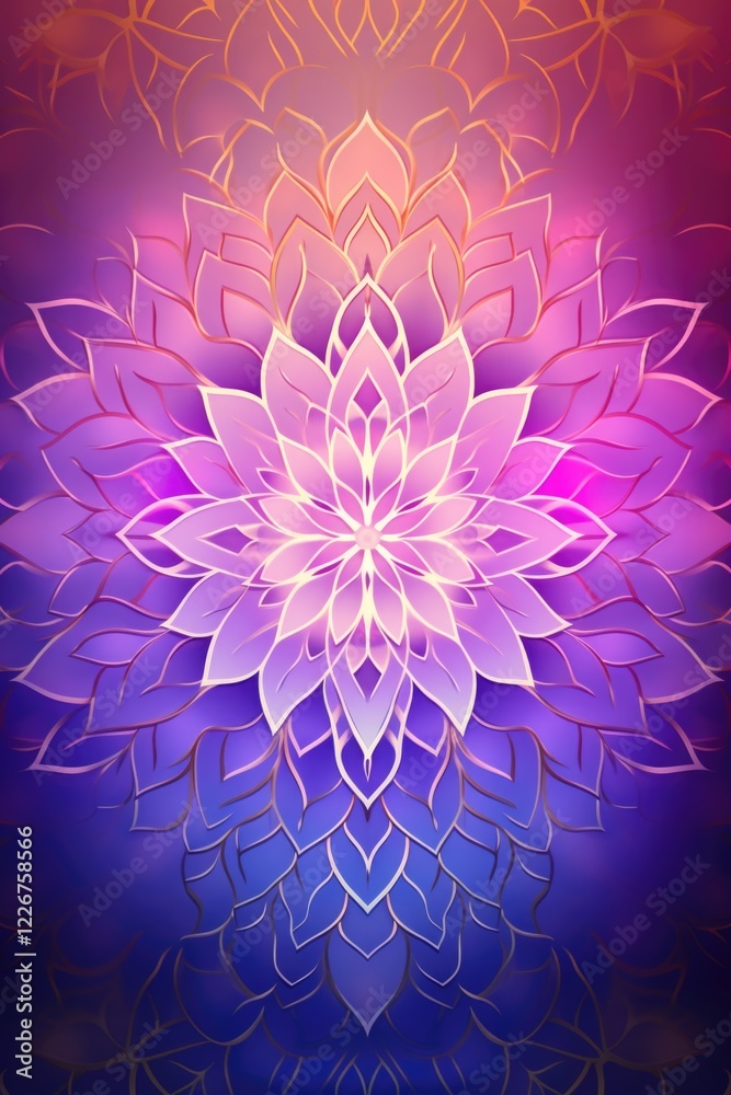 Obraz premium Blue pink floral texture with luminous bokeh