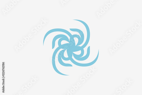 Abstract water spinning round move logo