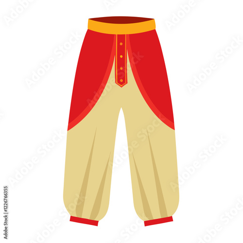Colorful shalwar trousers with a modern design and transparent background