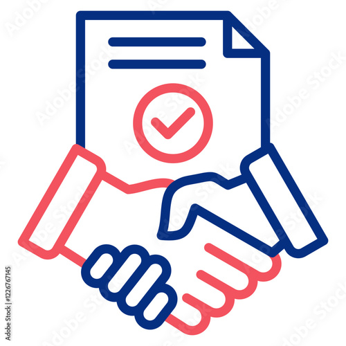 Merger And Acquisition Vector Simple Outline Color Icon