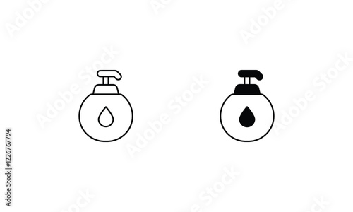 Lotion icons set line and glyph vector icon