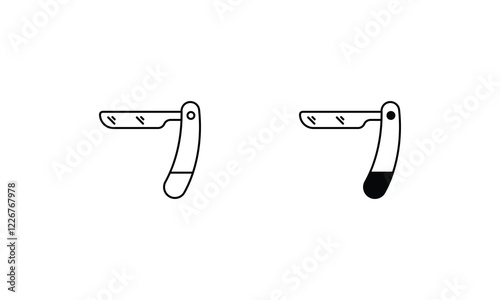 Razor icons set line and glyph vector icon