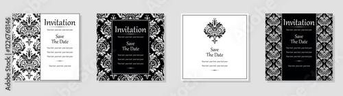 Set of abstract floral patterns. Vector seamless backgrounds. Perfect for invitations or announcements.