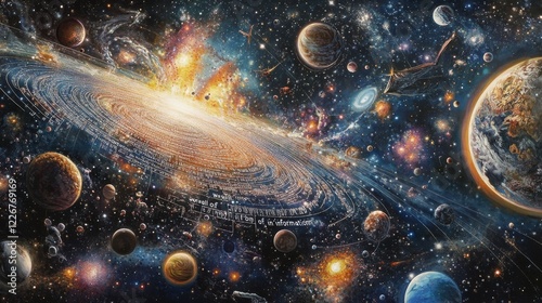 wall of information at the universe with planets