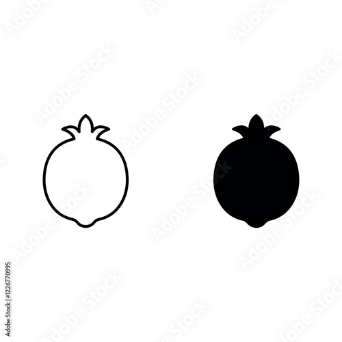 Pomegranate icon set color editable on white background