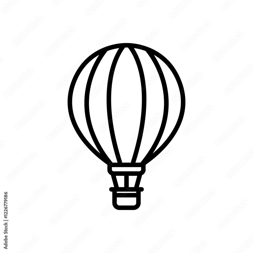 hot air balloon icon vector, line style icon hot air balloon icon vector, line style icon