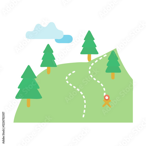 Hiking Trail Icon representing nature with trees and path photo