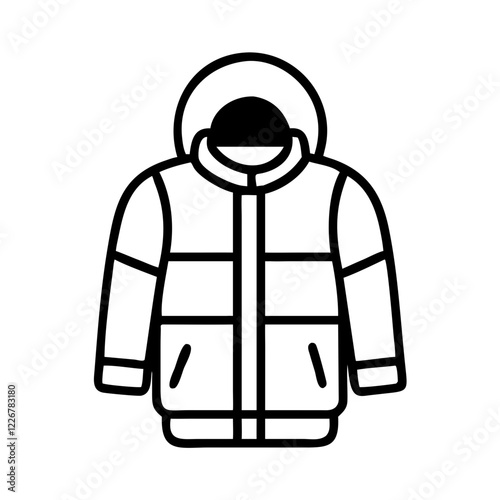 Winter Jacket Icon in minimalistic design