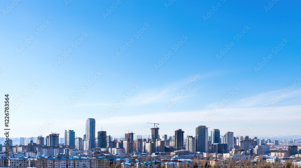 City Skyline under a Clear Blue Sky City Skyline under a Clear Blue Sky