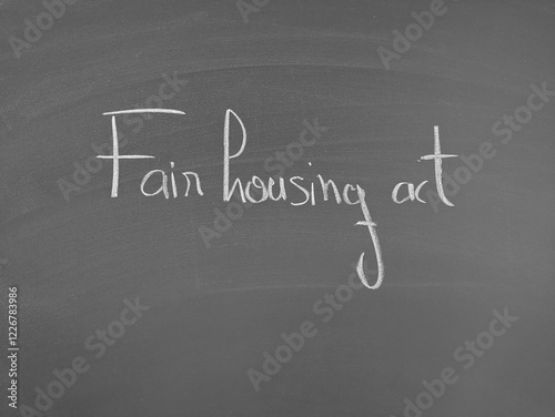 Chalkboard displaying the words 'fair housing act' written in white chalk
