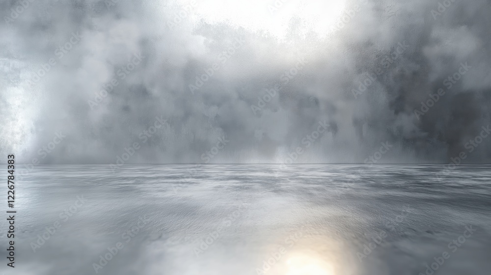 Fototapeta premium Polished steel background with diffused highlights and smooth reflections