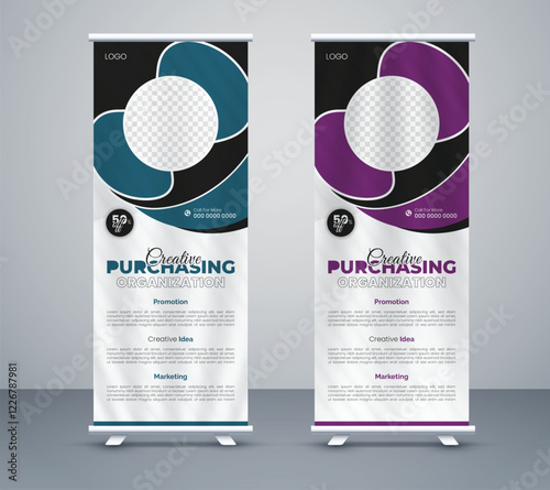Creative Purchasing rollup banner set design 